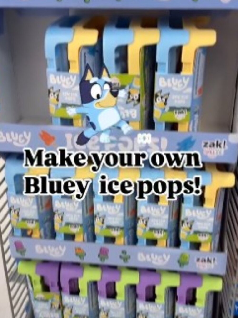 ZAK! DESIGNS BLUEY YELLOW & BLUE REUSABLE BPA-FREE ICE POP MOLDS/TRAYS 2-PACK